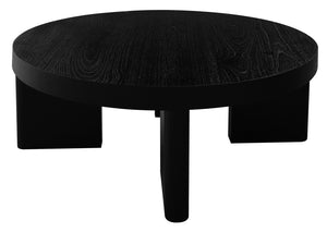 Apollo Round Solid Mindi Timber Coffee Table | Black Finish