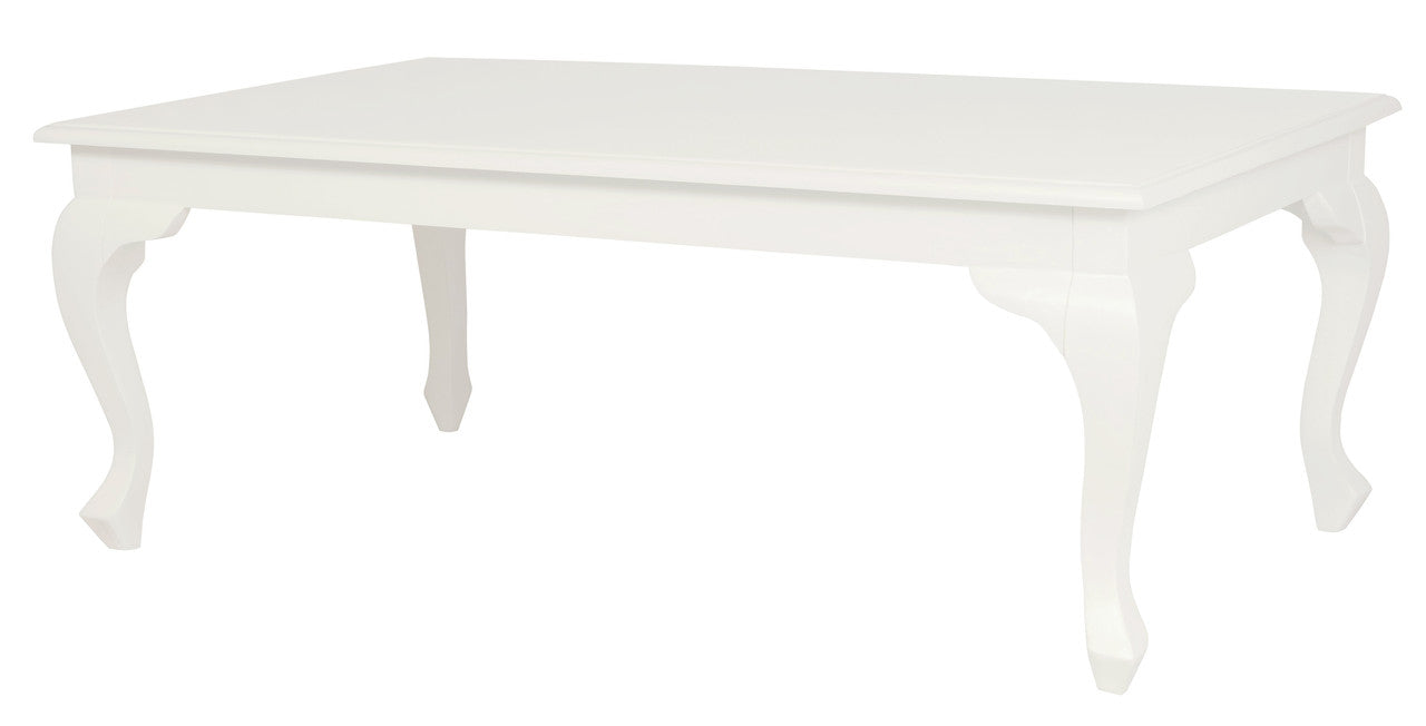 Queen Anne Coffee Table | 120x70 cm | White Finish