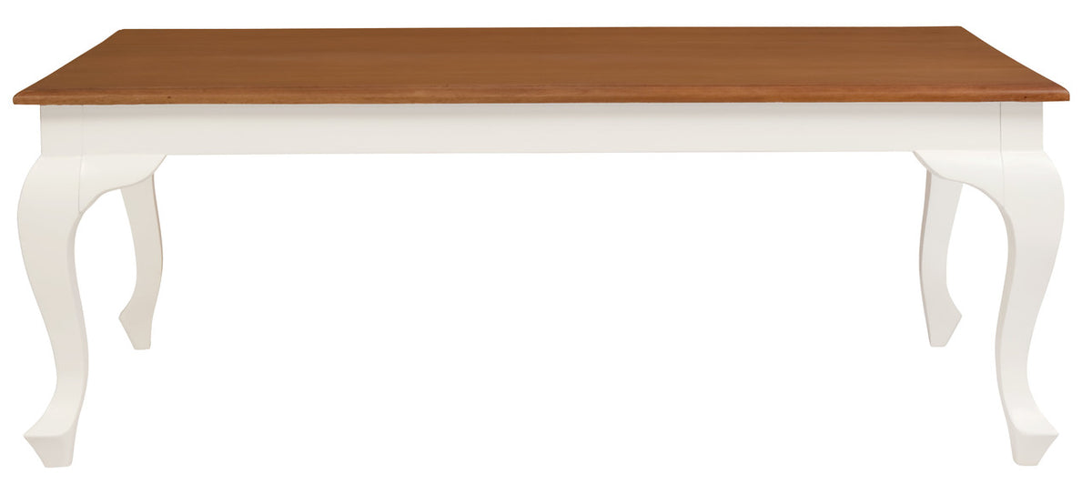 Queen Anne Coffee Table | 120x70 cm | White Caramel Finish