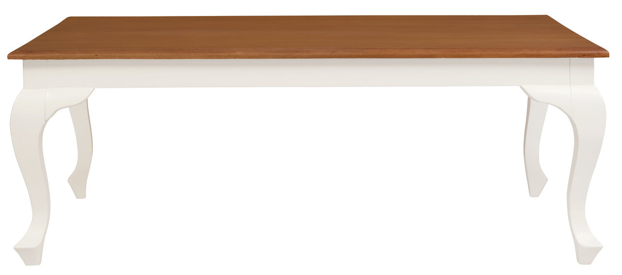 Queen Anne Coffee Table | 120x70 cm | White Caramel Finish