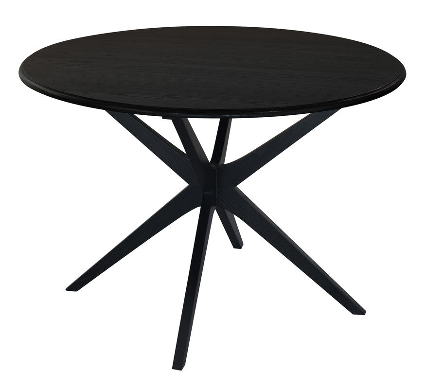 Dion Solid Oak Round Dining Table | Black