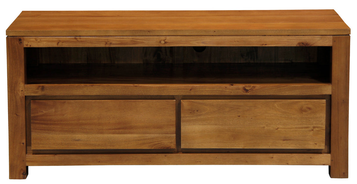 Amsterdam 2 Drawer Entertainment Unit | Light Pecan