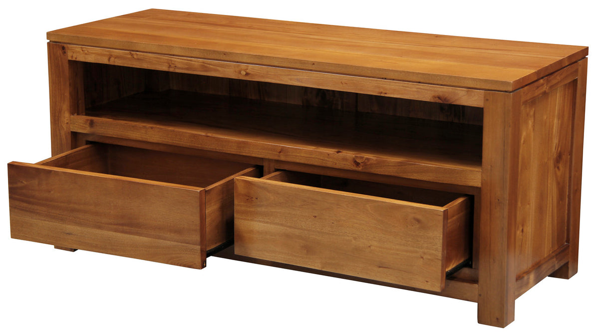 Amsterdam 2 Drawer Entertainment Unit | Light Pecan
