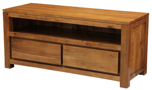 Amsterdam 2 Drawer Entertainment Unit | Light Pecan