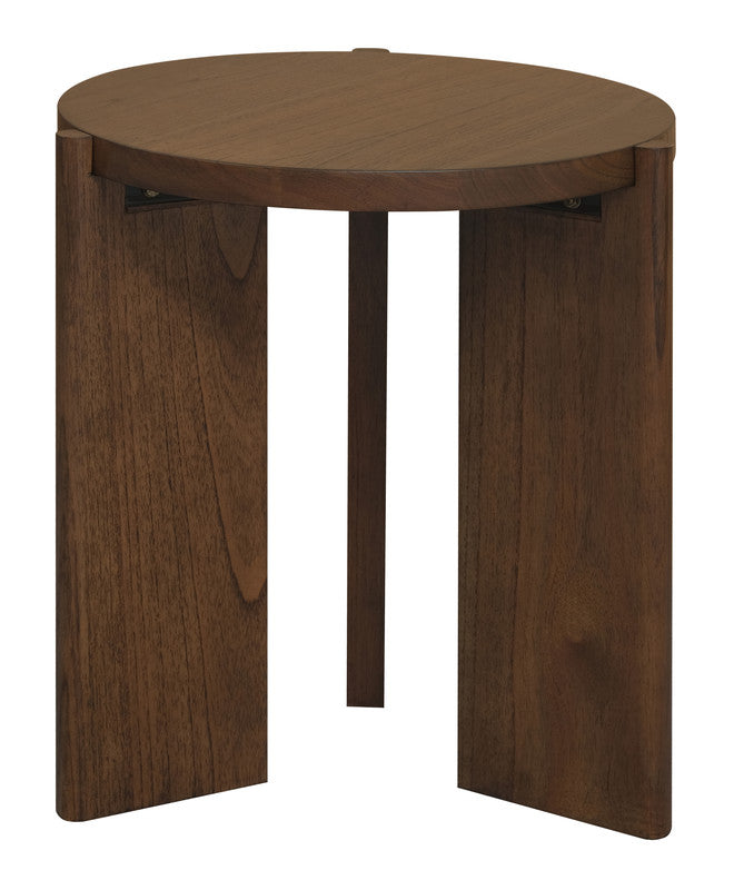 Apollo Round Solid Timber Side Table | Walnut