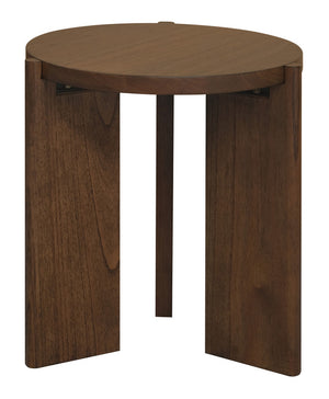 Apollo Round Solid Timber Side Table | Walnut