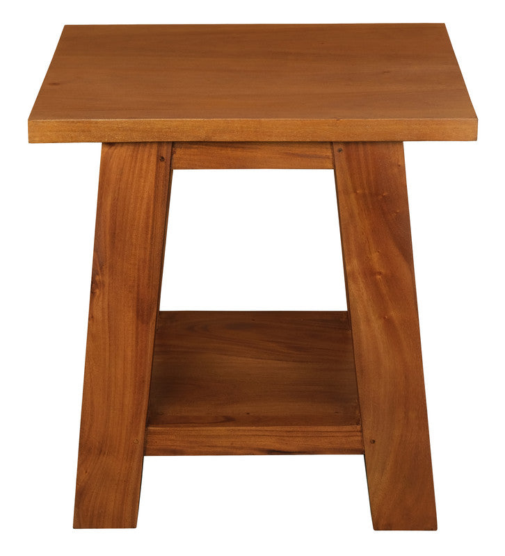Tokyo Solid Mahogany Timber Lamp Table | Light Pecan