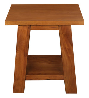 Tokyo Solid Mahogany Timber Lamp Table | Light Pecan