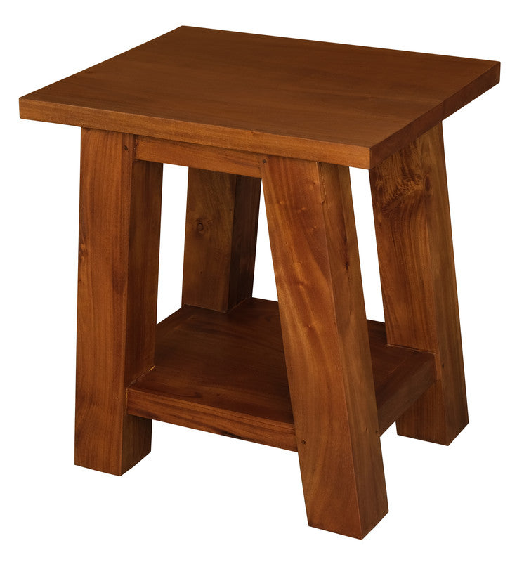 Tokyo Solid Mahogany Timber Lamp Table | Light Pecan