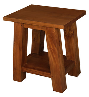 Tokyo Solid Mahogany Timber Lamp Table | Light Pecan