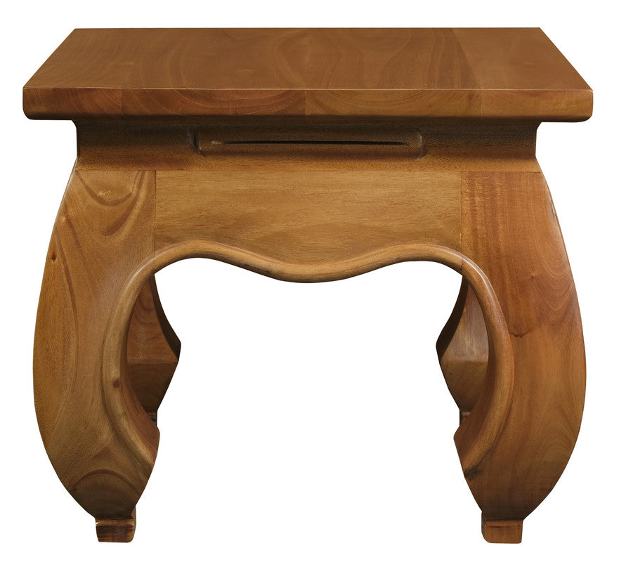 Dynasty Solid Mahogany Timber Lamp Table | Light Pecan