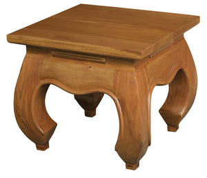 Dynasty Solid Mahogany Timber Lamp Table | Light Pecan