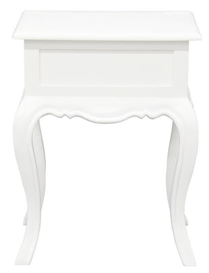 French Provincial 1 Drawer Lamp Table | White