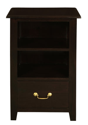 Tasmania 1 Drawer Solid Mahogany Timber Lamp Table | Chocolate