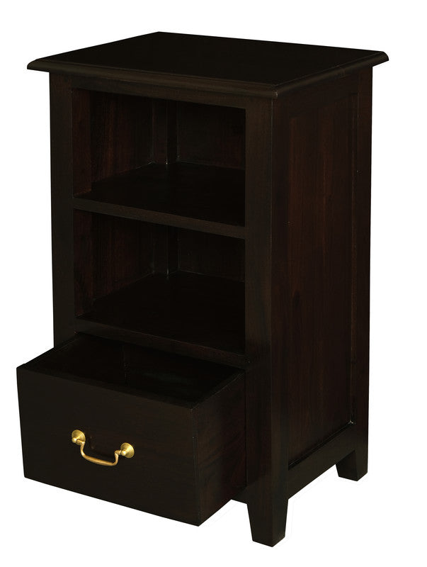 Tasmania 1 Drawer Solid Mahogany Timber Lamp Table | Chocolate