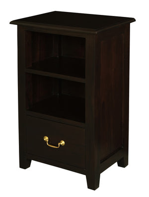 Tasmania 1 Drawer Solid Mahogany Timber Lamp Table | Chocolate