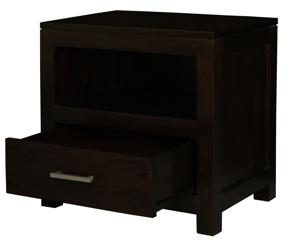 Paris 1 Drawer Solid Mahogany Timber Lamp Table | Chocolate