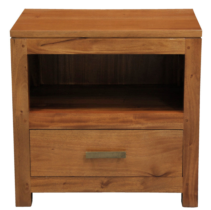 Paris 1 Drawer Solid Mahogany Timber Lamp Table | Light Pecan