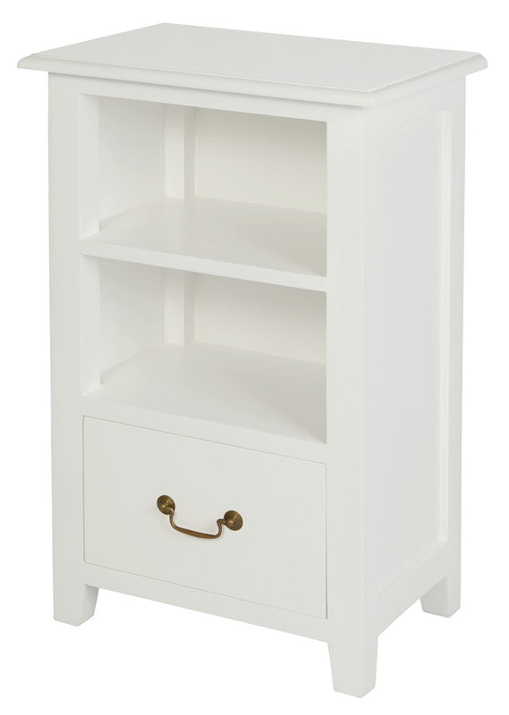 Tasmania 1 Drawer Solid Mahogany Timber Lamp Table | White