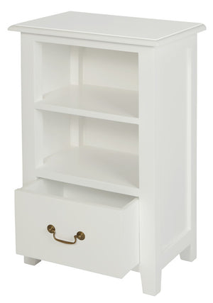 Tasmania 1 Drawer Solid Mahogany Timber Lamp Table | White