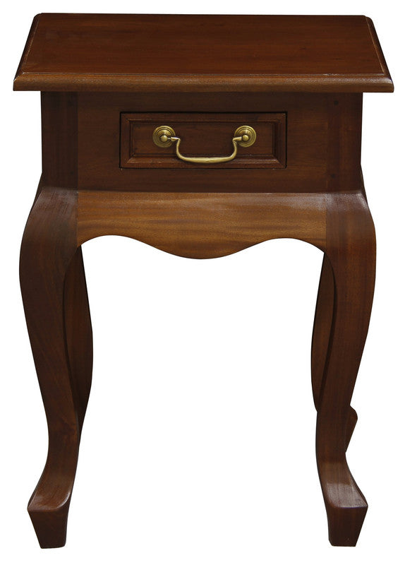Queen Anne 1 Drawer Lamp Table | Mahogany