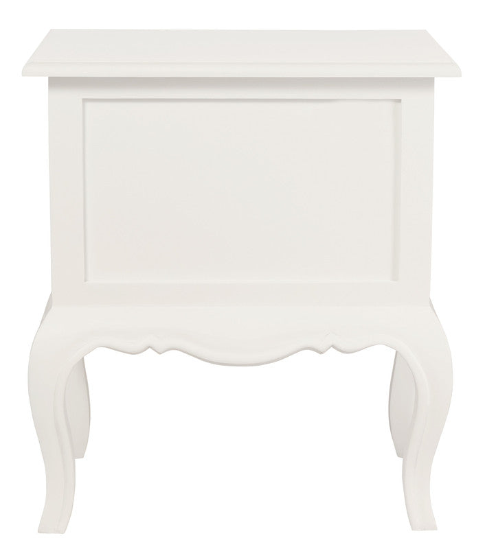 French Provincial 2 Drawer Side Table | White