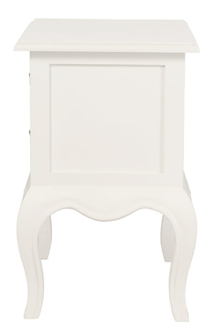 French Provincial 2 Drawer Side Table | White