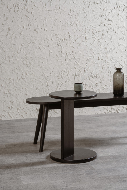 Brentwood Round Solid Timber Lamp Table | Black