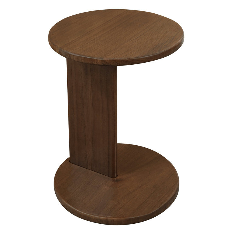 Brentwood Round Solid Timber Lamp Table | Walnut