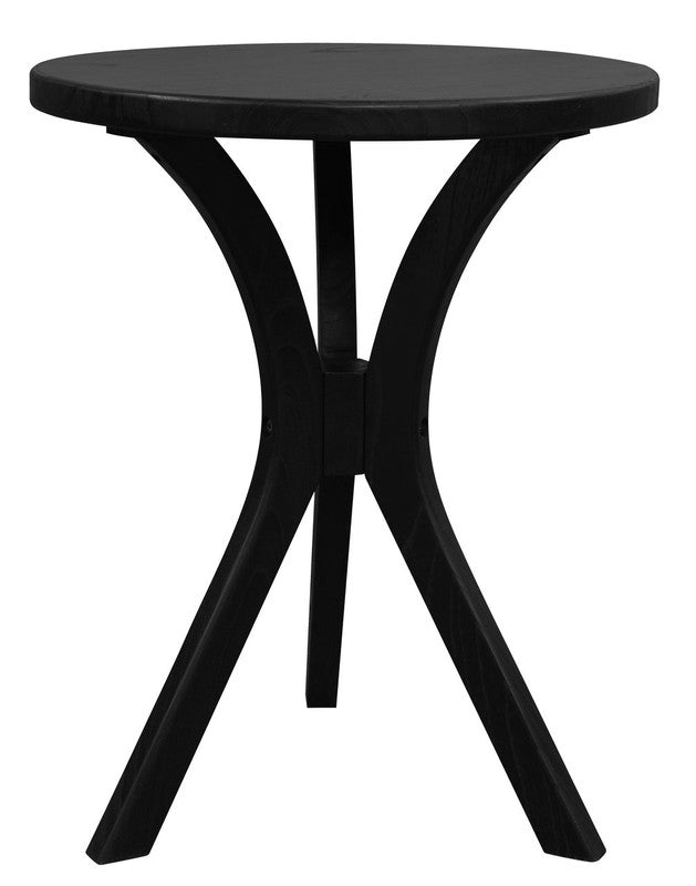 Gatsby Round Side Table | Small | Black Finish | Modern Wooden Accent Table