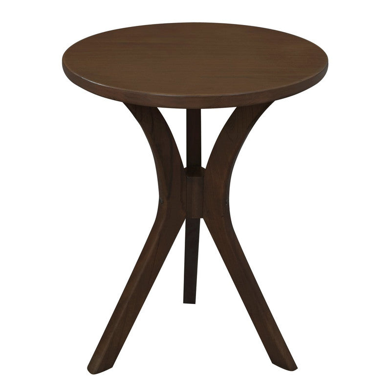 Gatsby Round Side Table | Small | Walnut Finish | Modern Wooden Accent Table