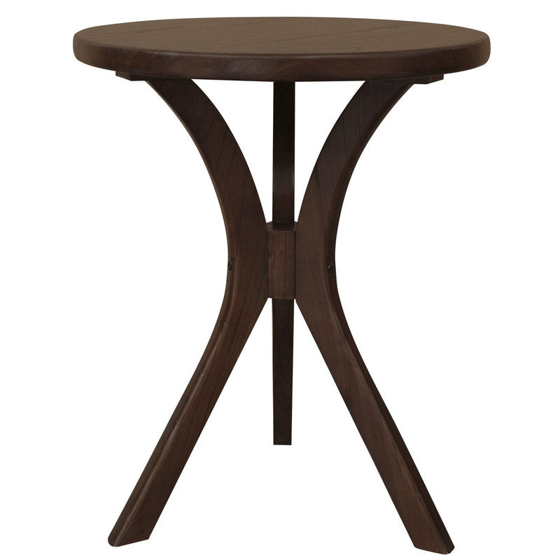 Gatsby Round Side Table | Small | Walnut Finish | Modern Wooden Accent Table