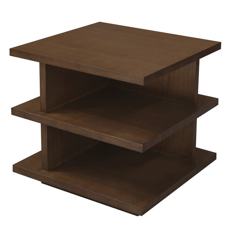Hudson Oversized Square Side Table | Walnut Finish | Modern Wooden Accent Table