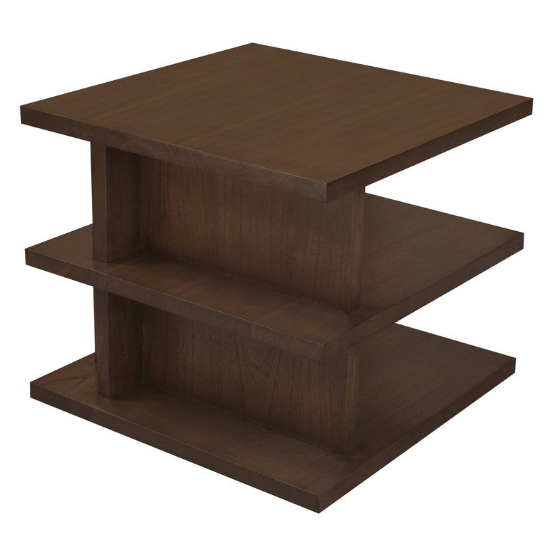 Hudson Oversized Square Side Table | Walnut Finish | Modern Wooden Accent Table