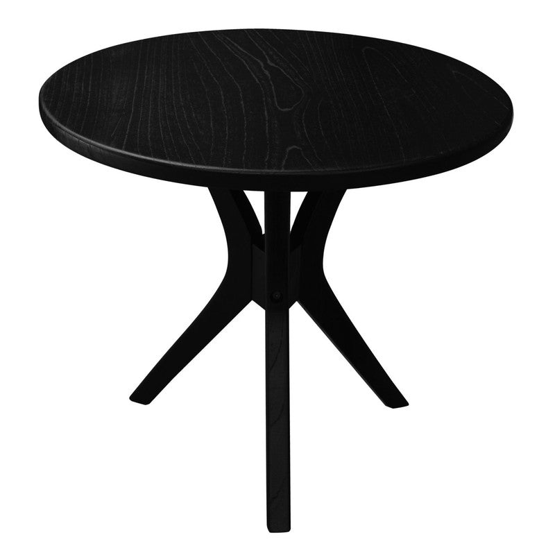 Gatsby Round Side Table | Large | Black Finish | Modern Wooden Accent Table