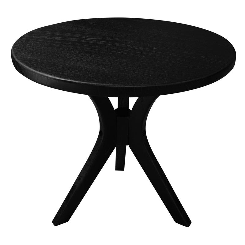 Gatsby Round Side Table | Large | Black Finish | Modern Wooden Accent Table