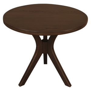 Gatsby Round Side Table | Large | Walnut Finish | Modern Wooden Accent Table