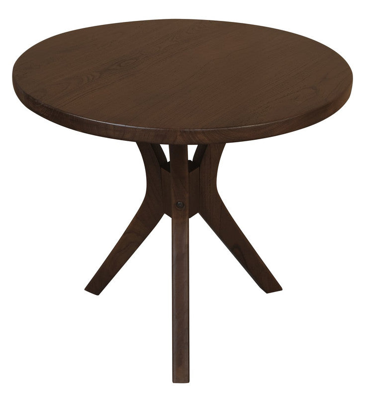 Gatsby Round Side Table | Large | Walnut Finish | Modern Wooden Accent Table