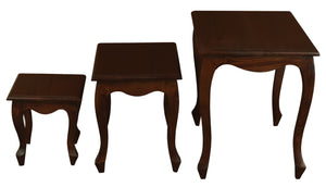 Queen Ann Nest of Table Set | Set of 3 | Mahogany
