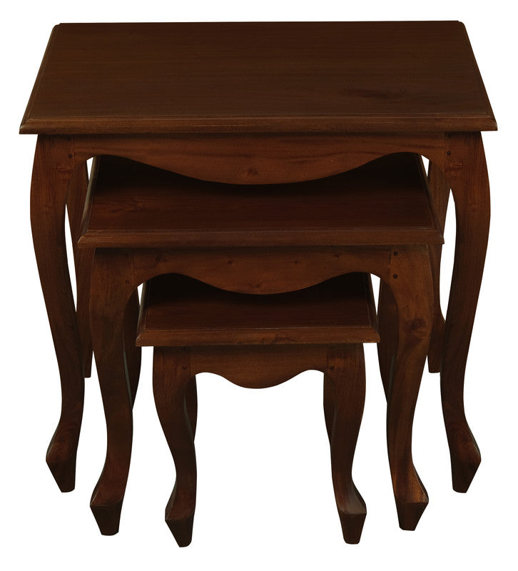 Queen Ann Nest of Table Set | Set of 3 | Mahogany