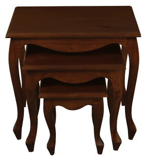 Queen Ann Nest of Table Set | Set of 3 | Mahogany