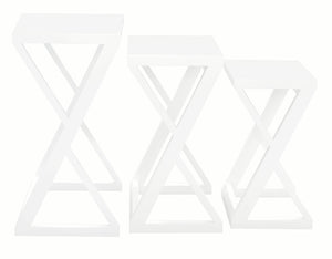 Manhattan Solid Mahogany Timber Nest of Tables | Set of 3 | White