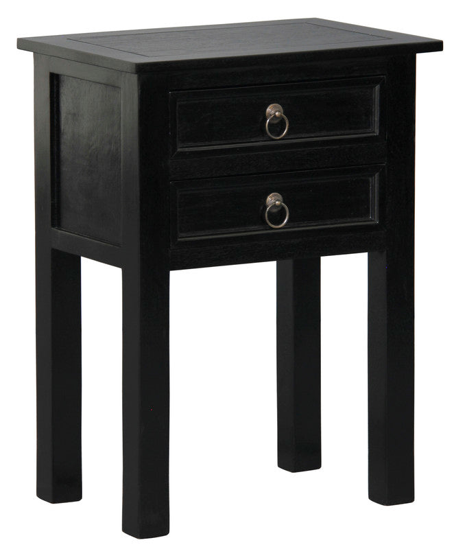 Elliot 2 Drawer Lamp Table | Black