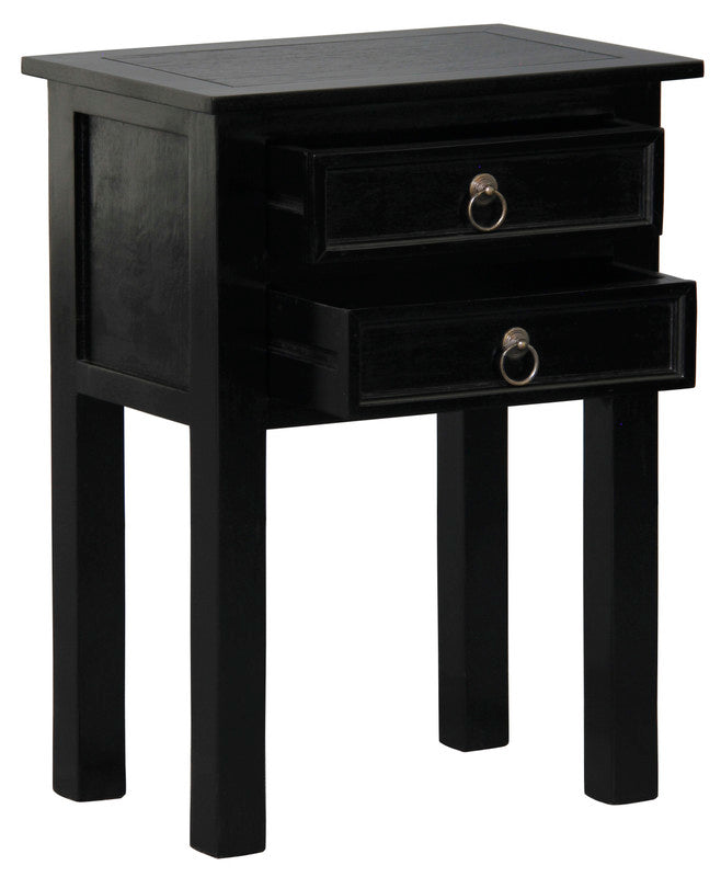 Elliot 2 Drawer Lamp Table | Black