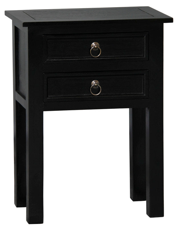 Elliot 2 Drawer Lamp Table | Black