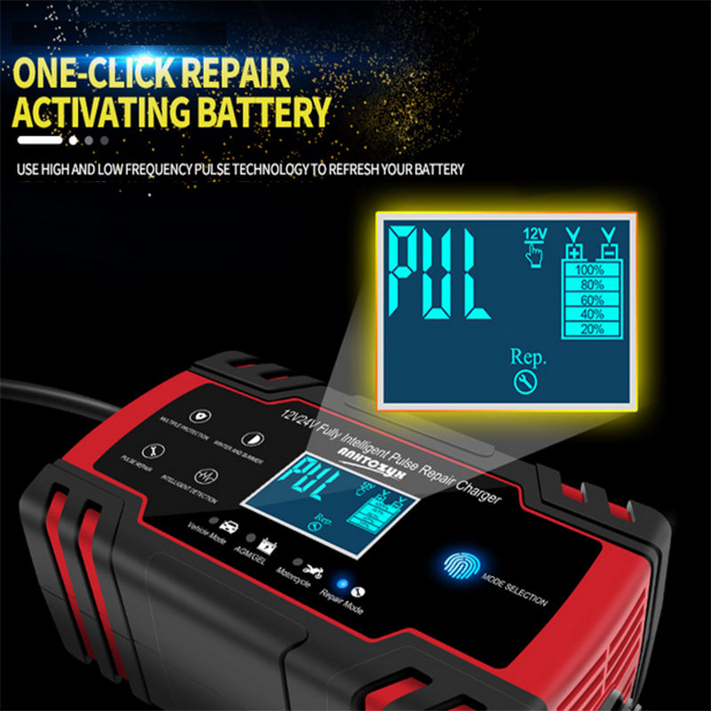 12V/24V Car Battery Charger | Smart Trickle Repair | Caravan | Motorcycle | Boat | GEL/AGM