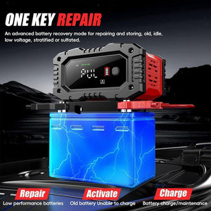 12V 20A/24V 10A Smart Car Battery Charger | For Lead Acid | LiFePo4 | AGM Moto Battery