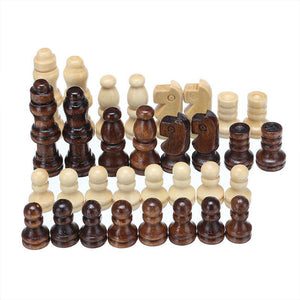 3-in-1 Wooden Chess Set | Folding Chessboard | Wood Pieces | Draughts | Backgammon Toy
