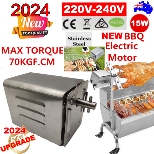 Electric BBQ Rotisserie Motor Spit | Stainless Steel BBQ Campfire Motor | AU Plug