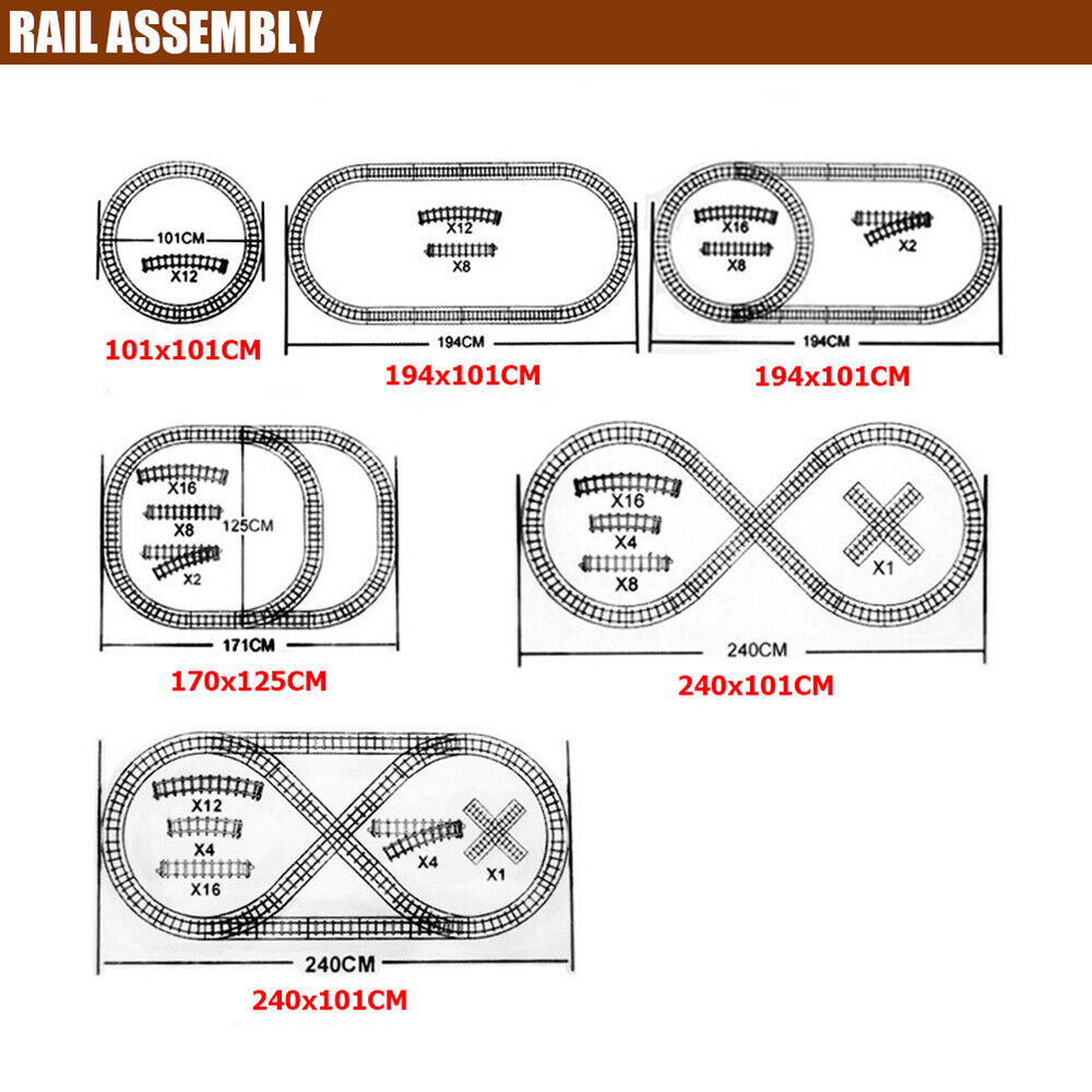 Electric Large Classic Train Set | Rail Track Carriages | Kids Vehicle Toy Gift